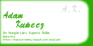 adam kupecz business card