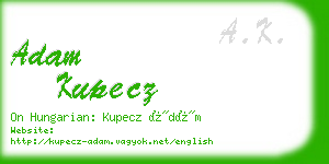 adam kupecz business card